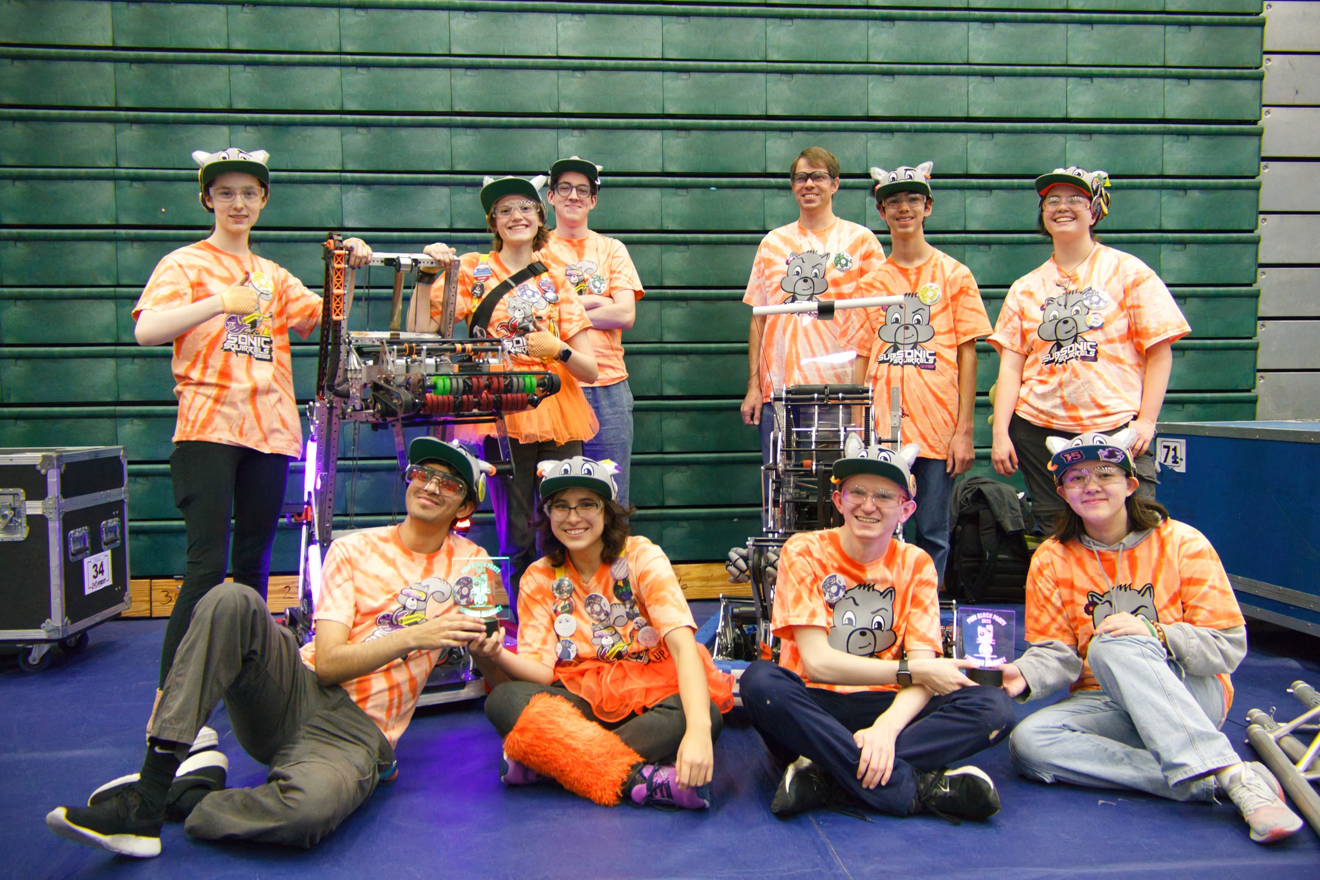 Team 2930 and sub-team 9999, the winners and finalists at PNW Block Party. 
